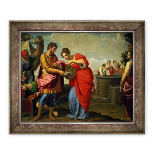 Tablou inramat - Ottavio Vannini - Rebecca si Eliezer la fantana, 50 x 60 cm