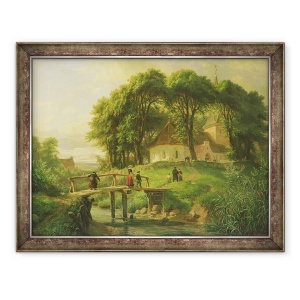 Tablou inramat - Otto Speckter - Mergand la biserica in Alt-Rahlstedt, 60 x 80 cm