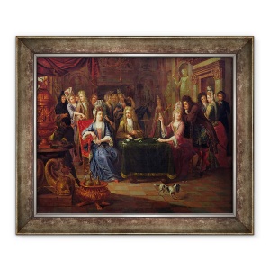 Tablou inramat - P. Bergaigne - Jucatorii de carti, 50 x 60 cm
