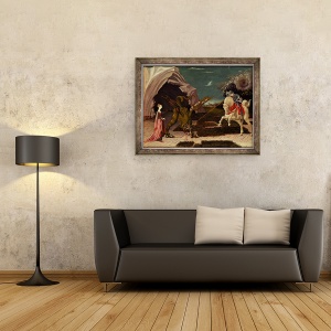 Tablou inramat - Paolo Uccello - Sfantul Gheorghe si Dragonul, 70 x 90 cm - Img 2