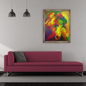 Tablou inramat - Patricia Brintle - Guatiguana Taino, 50 x 60 cm - Img 2
