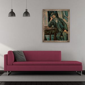 Tablou inramat - Paul Cezanne - Omul fumeaza o pipa, 50 x 60 cm - Img 2