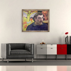 Tablou inramat - Paul Gauguin - Autoportret cu Hristos galben, 50 x 60 cm - Img 2