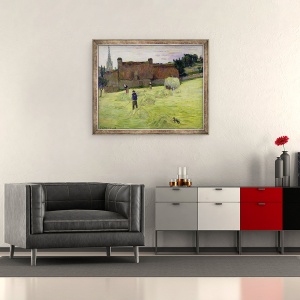 Tablou inramat - Paul Gauguin - Haymaking in Bretania, 50 x 60 cm - Img 2