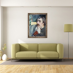 Tablou inramat - Paul Gauguin - Portretul Artistului cu Idolul, 70 x 90 cm - Img 2