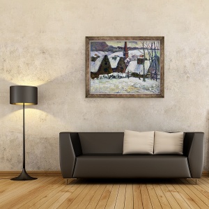 Tablou inramat - Paul Gauguin - Satul Breton sub zapada, 70 x 90 cm - Img 2