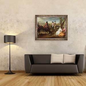 Tablou inramat - Paul Ponce Antoine Robert - Revizuirea muschetarilor negri pe Plaine des Sablons, 70 x 90 cm - Img 2