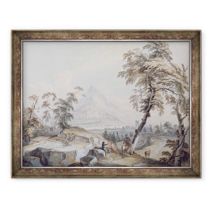 Tablou inramat - Paul Sandby - Peisaj Italian cu Calatori, 60 x 80 cm