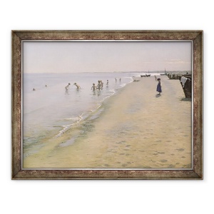 Tablou inramat - Peder Severin Kroyer - Ziua de vara la plaja de sud din Skagen, 60 x 80 cm