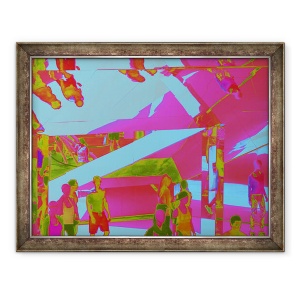 Tablou inramat - Peter McClure - PLAJA DIN VENEtIA CU SUSUL iN JOS, 60 x 80 cm
