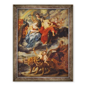 Tablou inramat - Peter Paul Rubens - Ciclul Medici, intalnirea lui Henri al IV-lea 1553-1610 si a Mariei de Medici 1573-1642 la Lyon in 9 septembrie 1600, 70 x 90 cm