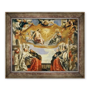 Tablou inramat - Peter Paul Rubens - Familia Gonzaga in adorarea Sfintei Treimi, 70 x 85 cm