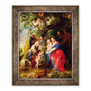 Tablou inramat - Peter Paul Rubens - Sfanta familie sub un mar, 50 x 60 cm