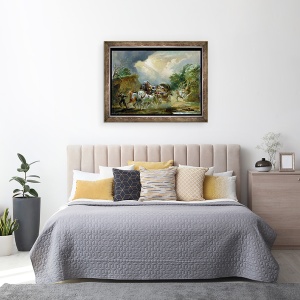 Tablou inramat - Philip James Loutherbourg - Antrenorul intr-o furtuna, 60 x 80 cm - Img 3