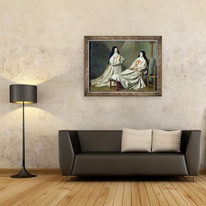 Tablou inramat - Philippe de Champaigne - Portretul Maicii Catherine-Agnes Arnauld 1593-1671 si sora Ecaterina de Sfanta Suzanne Champaigne 1636-86 fiica artistului, 70 x 90 cm - Img 2