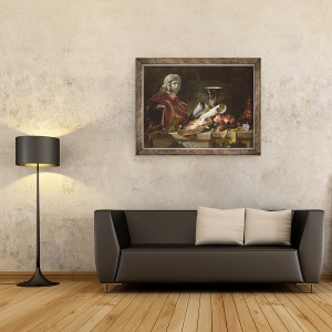 Tablou inramat - Philippe Rousseau - Omagiu adus lui Chardin, 70 x 90 cm - Img 2
