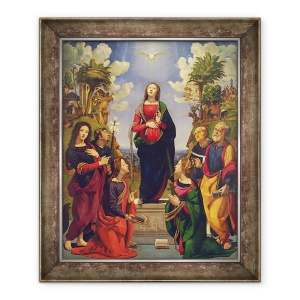 Tablou inramat - Piero di Cosimo - Conceptia imaculata si sase sfinti, 50 x 60 cm