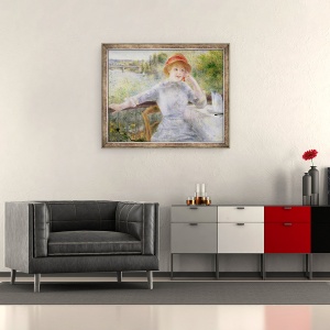 Tablou inramat - Pierre Auguste Renoir - Alphonsine Fournaise 1845-1937 la Grenouillere, 50 x 60 cm - Img 2