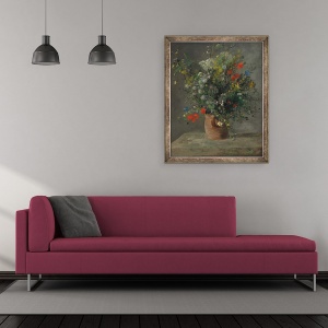 Tablou inramat - Pierre Auguste Renoir - Flori intr-o vaza, 50 x 60 cm - Img 2