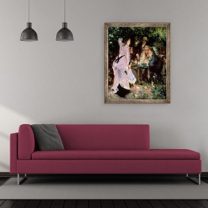 Tablou inramat - Pierre Auguste Renoir - in gradina, sau sub copacii Moulin de la Galette, 50 x 60 cm - Img 2