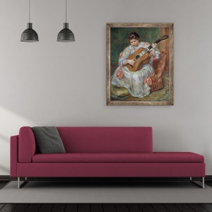 Tablou inramat - Pierre Auguste Renoir - Jucatorul de chitara, 50 x 60 cm - Img 2