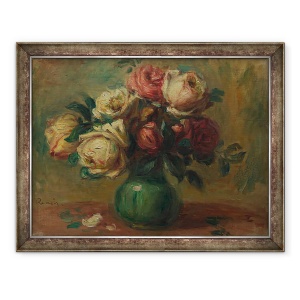 Tablou inramat - Pierre Auguste Renoir - Trandafiri in Vaza, 70 x 90 cm