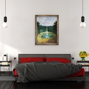 Tablou inramat - Pierre-Denis Martin - Vedere la Obeliscul Fantanii din Gradinile Versailles, 70 x 90 cm - Img 3