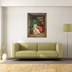 Tablou inramat - Pierre Duval-Lecamus - Femeie Scrierea unei scrisori, 70 x 90 cm - Img 2