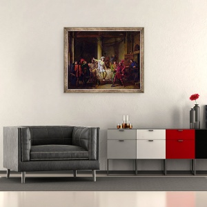 Tablou inramat - Pierre Henri Revoil - Ioana dArc c.1412-31 in inchisoarea Rouen, 70 x 85 cm - Img 2