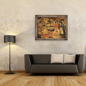 Tablou inramat - Pieter Bruegel the Elder - Interiorul unei ferme, 70 x 90 cm - Img 2