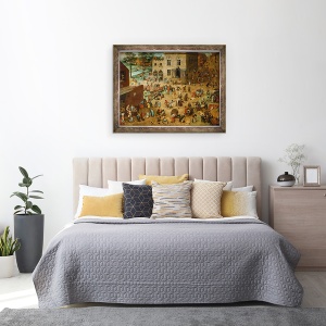 Tablou inramat - Pieter Bruegel the Elder - Jocuri pentru copii, 60 x 80 cm - Img 3