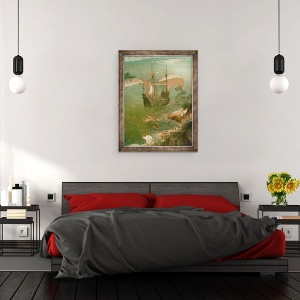 Tablou inramat - Pieter Bruegel the Elder - Peisaj cu caderea lui Icarus, 60 x 80 cm - Img 3