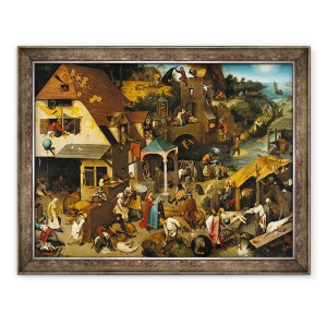 Tablou inramat - Pieter Bruegel the Elder - Proverbe olandeze, 70 x 90 cm