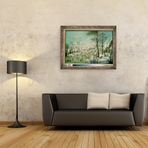 Tablou inramat - Pieter Brueghel the Younger - Peisaj iarna, 70 x 90 cm - Img 2