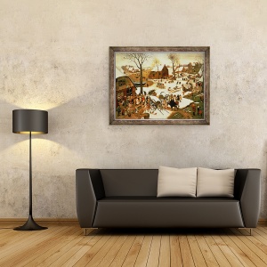 Tablou inramat - Pieter Brueghel the Younger - Recensamant la Betleem, 70 x 90 cm - Img 2