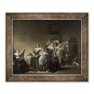 Tablou inramat - Pieter Codde - Compania Gallant, 70 x 85 cm