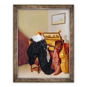 Tablou inramat - Pieter Codde - Doamna asezata langa un Virginal, 60 x 80 cm