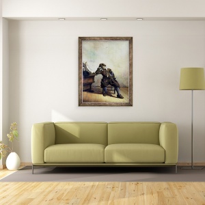 Tablou inramat - Pieter Codde - Un tanar student in studiul sau sau, Fumatorul, 70 x 90 cm - Img 2