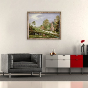 Tablou inramat - Pieter Gysels - Peisaj sat, 50 x 60 cm - Img 2