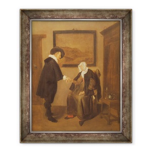 Tablou inramat - Quiringh Gerritsz. van Brekelenkam - Consultarea, 70 x 85 cm