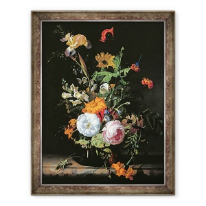 Tablou inramat - Rachel Ruysch - Natura moarta de flori de vara, 70 x 90 cm