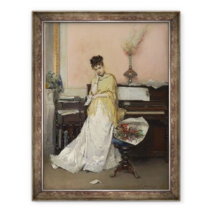 Tablou inramat - Raimundo de Madrazo y Garreta - Reverie - Scrisoarea, 60 x 80 cm
