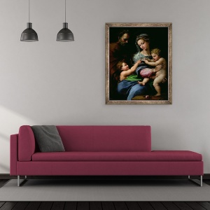 Tablou inramat - Raphael - Fecioara Trandafirului, 70 x 85 cm - Img 2
