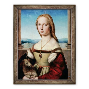 Tablou inramat - Raphael - Portretul unei doamne Cu Un Unicorn, 60 x 80 cm