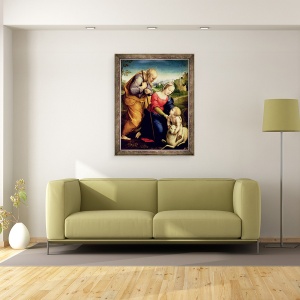 Tablou inramat - Raphael - Sfanta familie cu un miel II, 70 x 90 cm - Img 2
