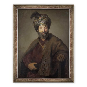 Tablou inramat - Rembrandt Harmensz van Rijn - Barbat in Costum Oriental, 70 x 90 cm
