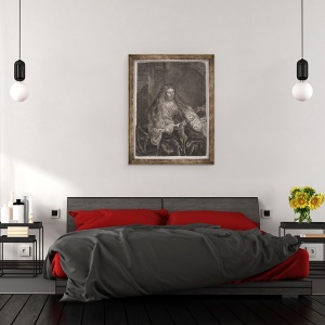 Tablou inramat - Rembrandt Harmensz van Rijn - Fata cu parul lung care se incadreaza pe umeri, sau Marea mireasa evreiasca, 60 x 80 cm - Img 3