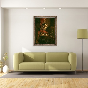 Tablou inramat - Rembrandt Harmensz. van Rijn - Pallas Athena sau, Figurina blindata, 70 x 90 cm - Img 2