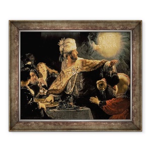 Tablou inramat - Rembrandt Harmensz van Rijn - Sarbatoarea lui Belshazzar c.1636-38, 50 x 60 cm