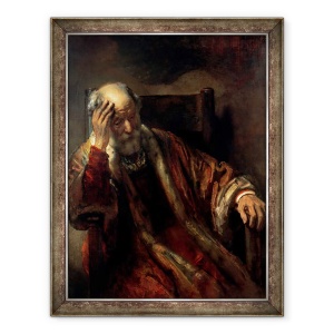 Tablou inramat - Rembrandt Harmensz. van Rijn - Un batran intr-un fotoliu, 60 x 80 cm